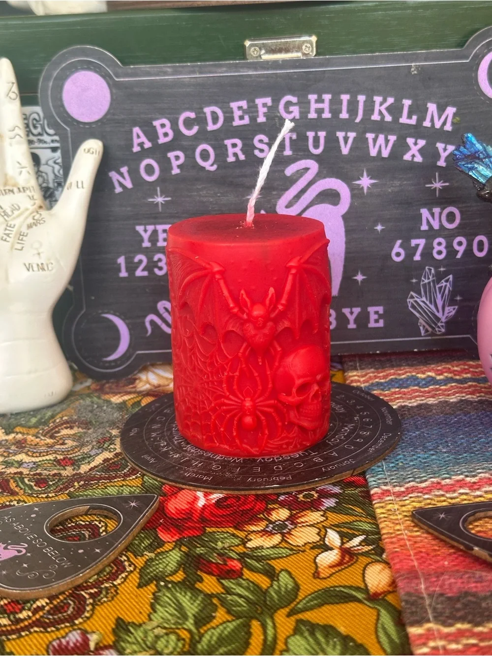 Red Gothic Pillar Candle